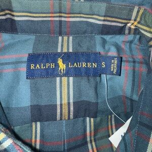 Ralph Lauren Men's Blue and Red Plaid Shirt